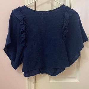 Blue cropped t-shit, size - small